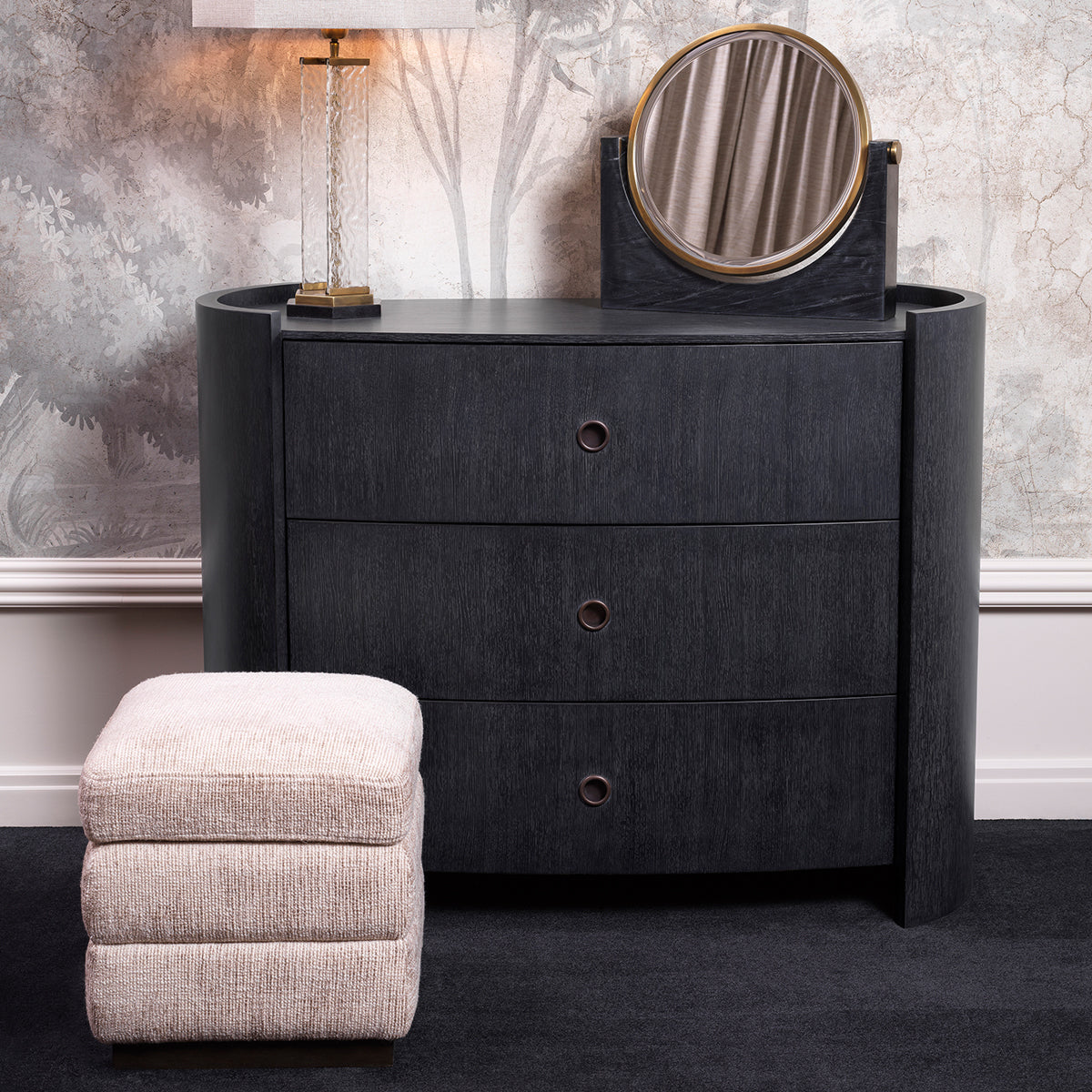 Beige Ebony Storage Stool Valmont | Eichholtz Miami