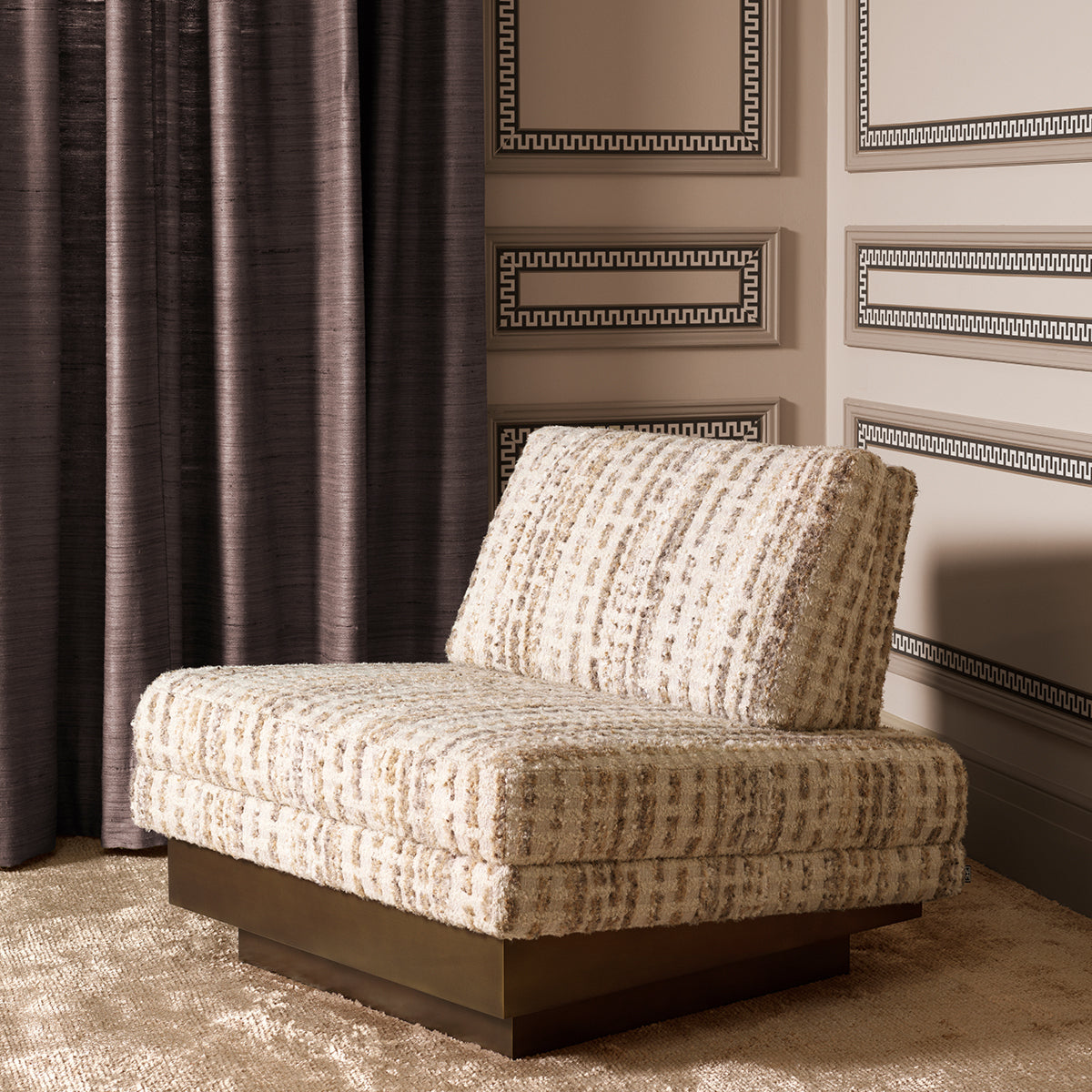 Beige Fabric Lounge Chair Rubina | Eichholtz Miami