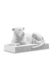 White Marble Sculpture Reclining Lion | Eichholtz Miami