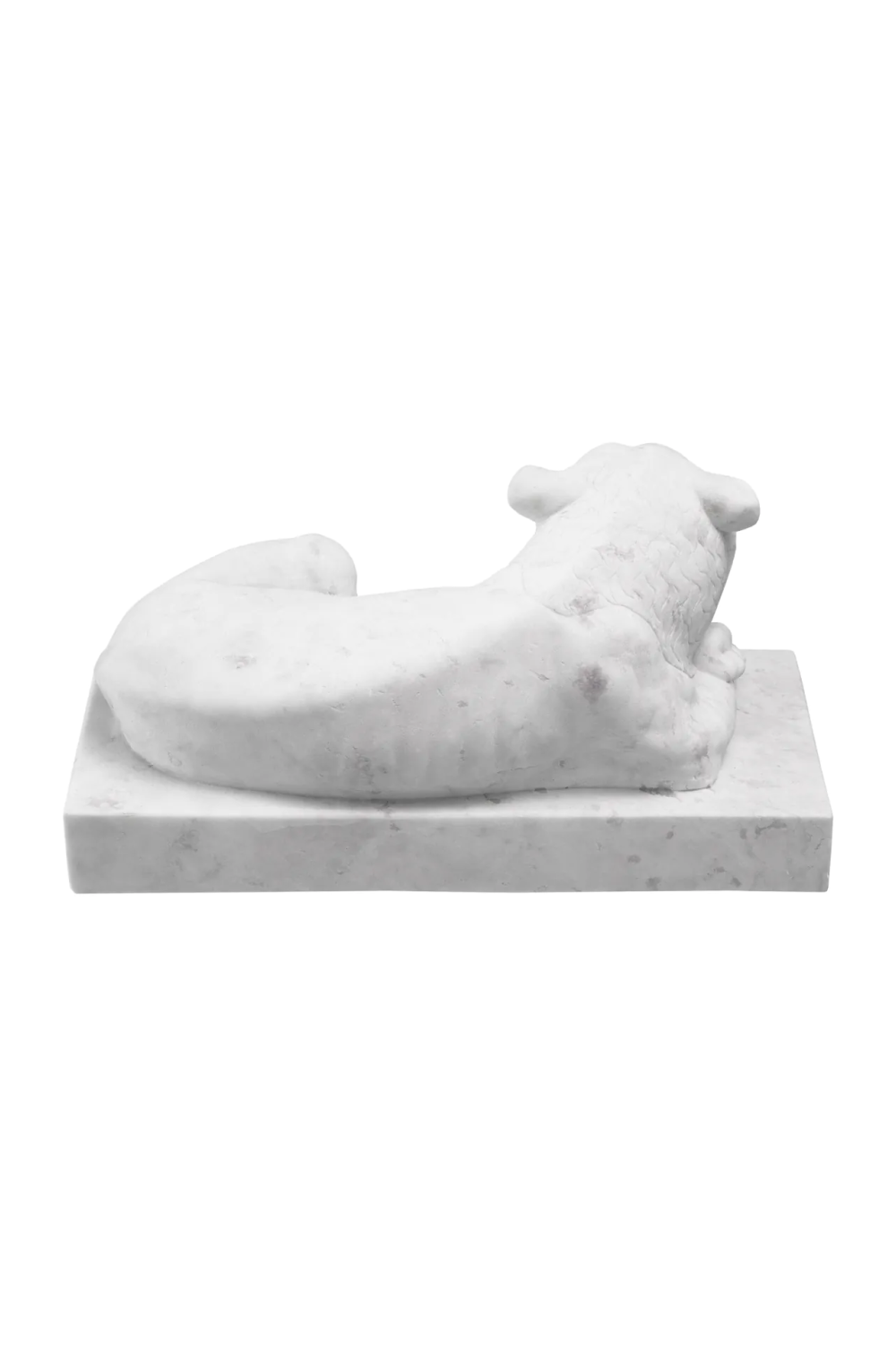 White Marble Sculpture Reclining Lion | Eichholtz Miami