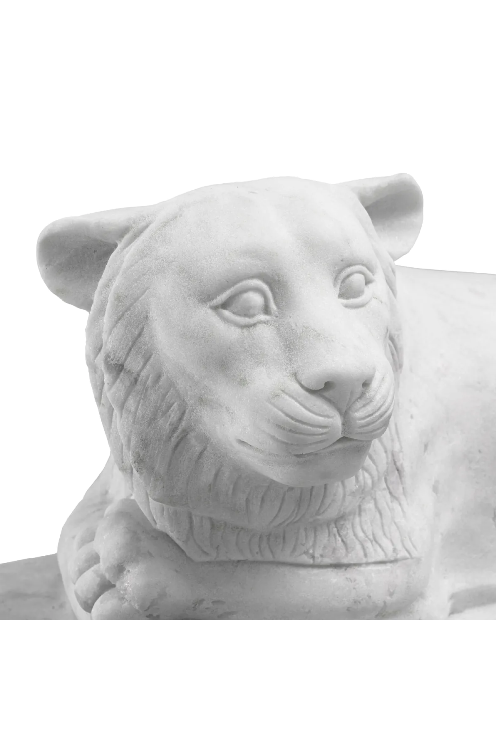 White Marble Sculpture Reclining Lion | Eichholtz Miami