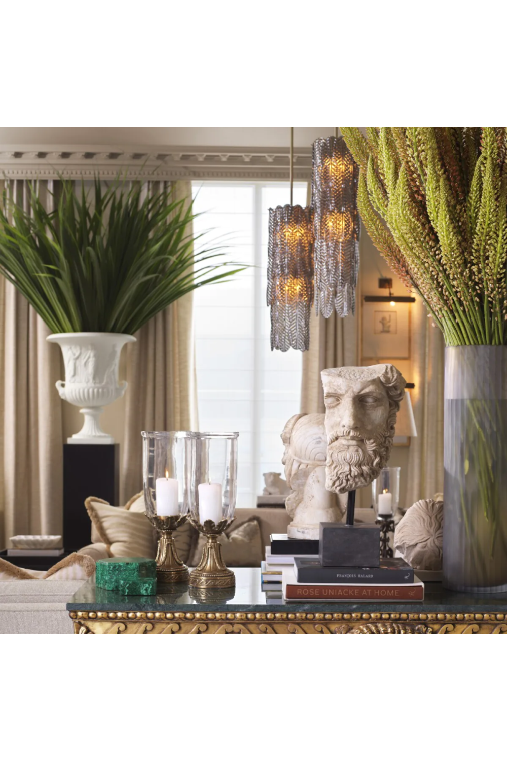 Smoke Glass Palm Chandelier Sahure | Eichholtz Miami