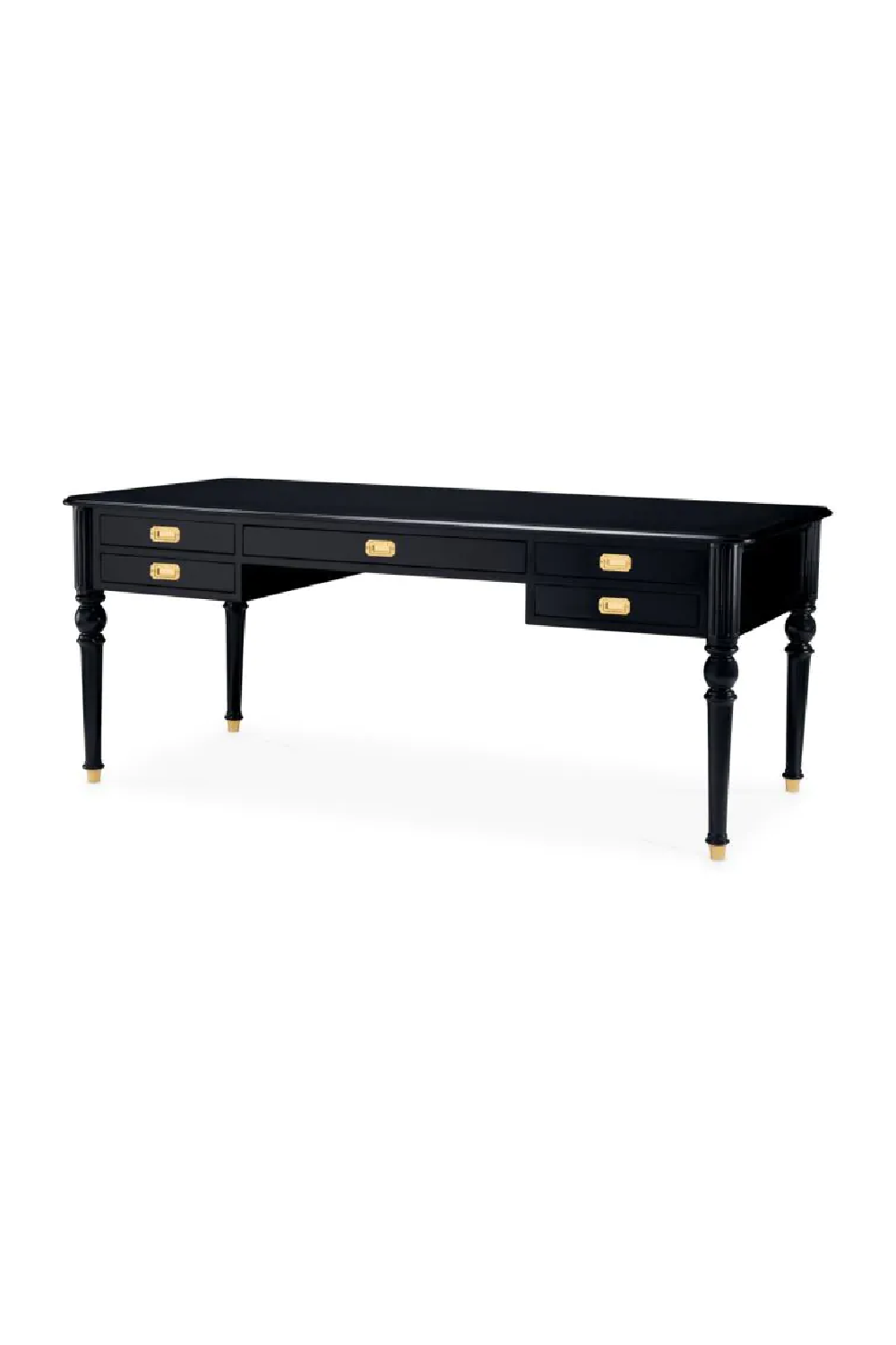 Black 5-Drawer Desk Wimbledon | Eichholtz Miami