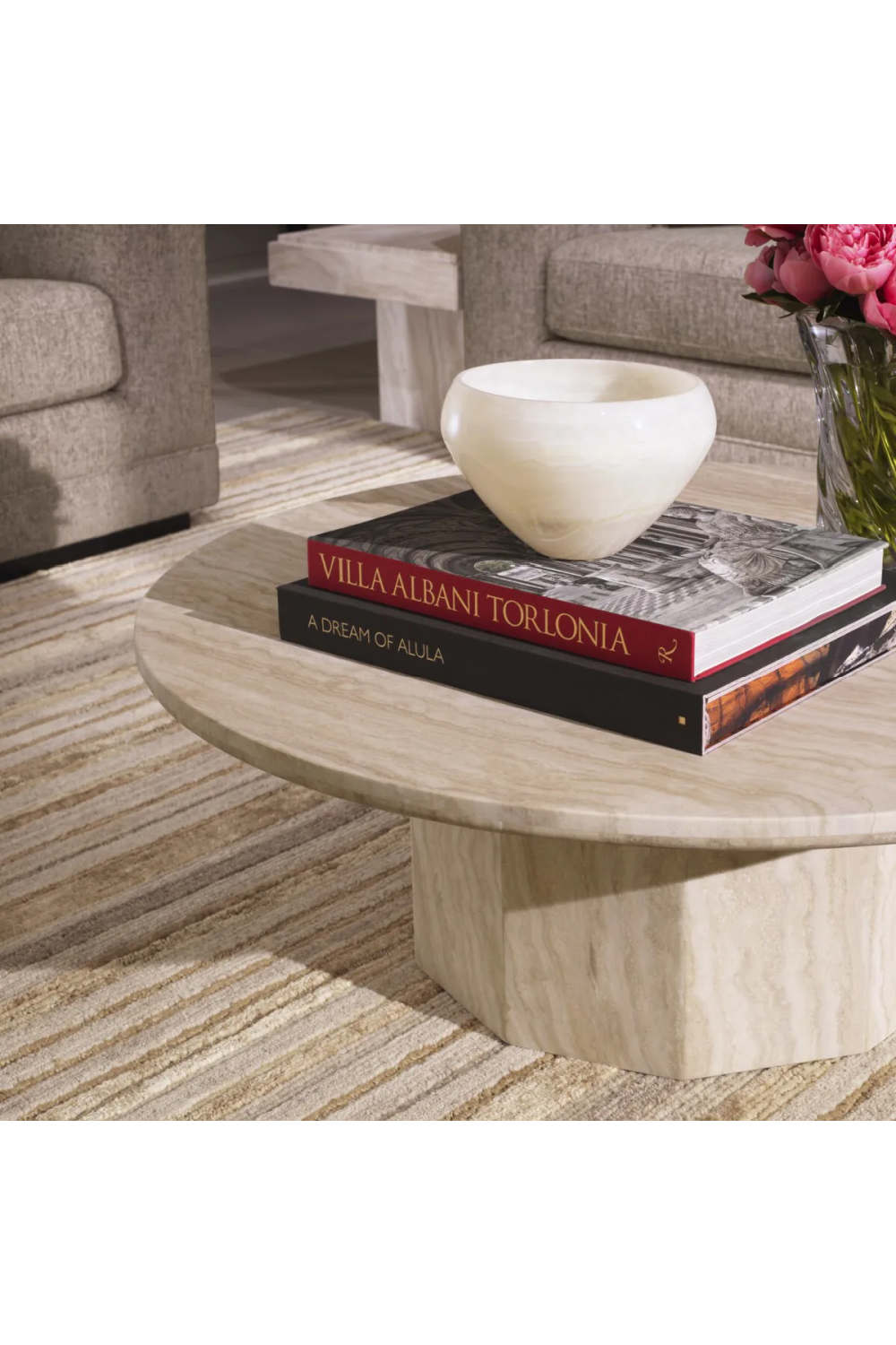 Round Travertine Coffee Table Florence | Eichholtz Miami