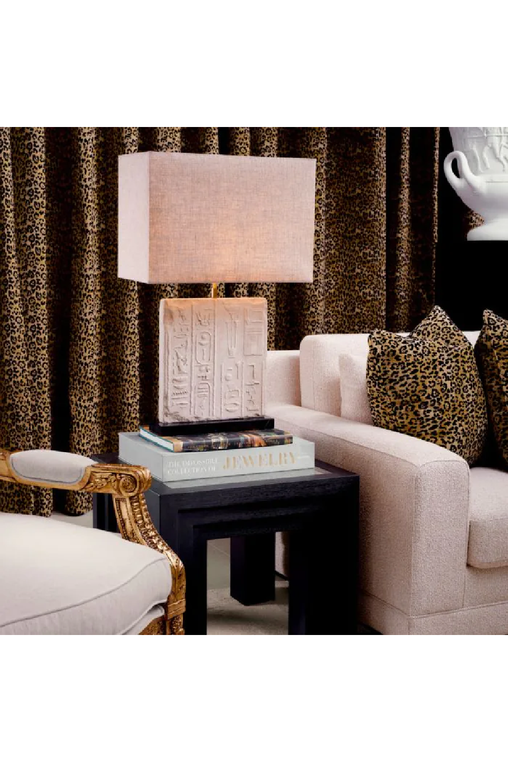 Carved Marble Table Lamp Hathor | Eichholtz Miami