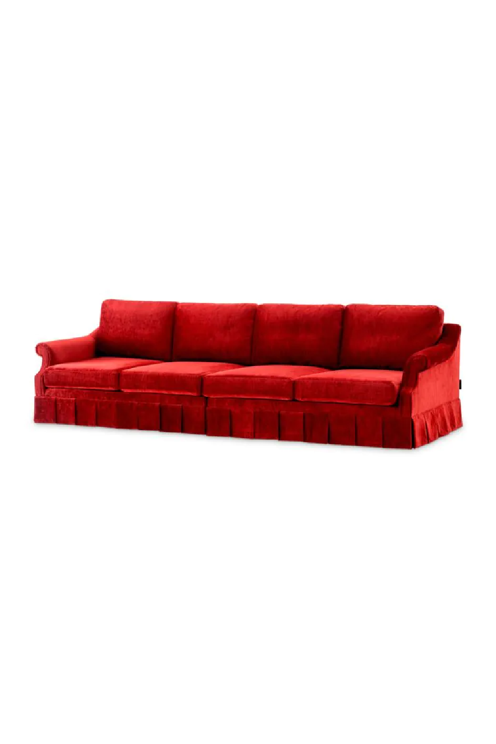 Red Velvet Frilled Sofa Verplanck | Eichholtz Miami