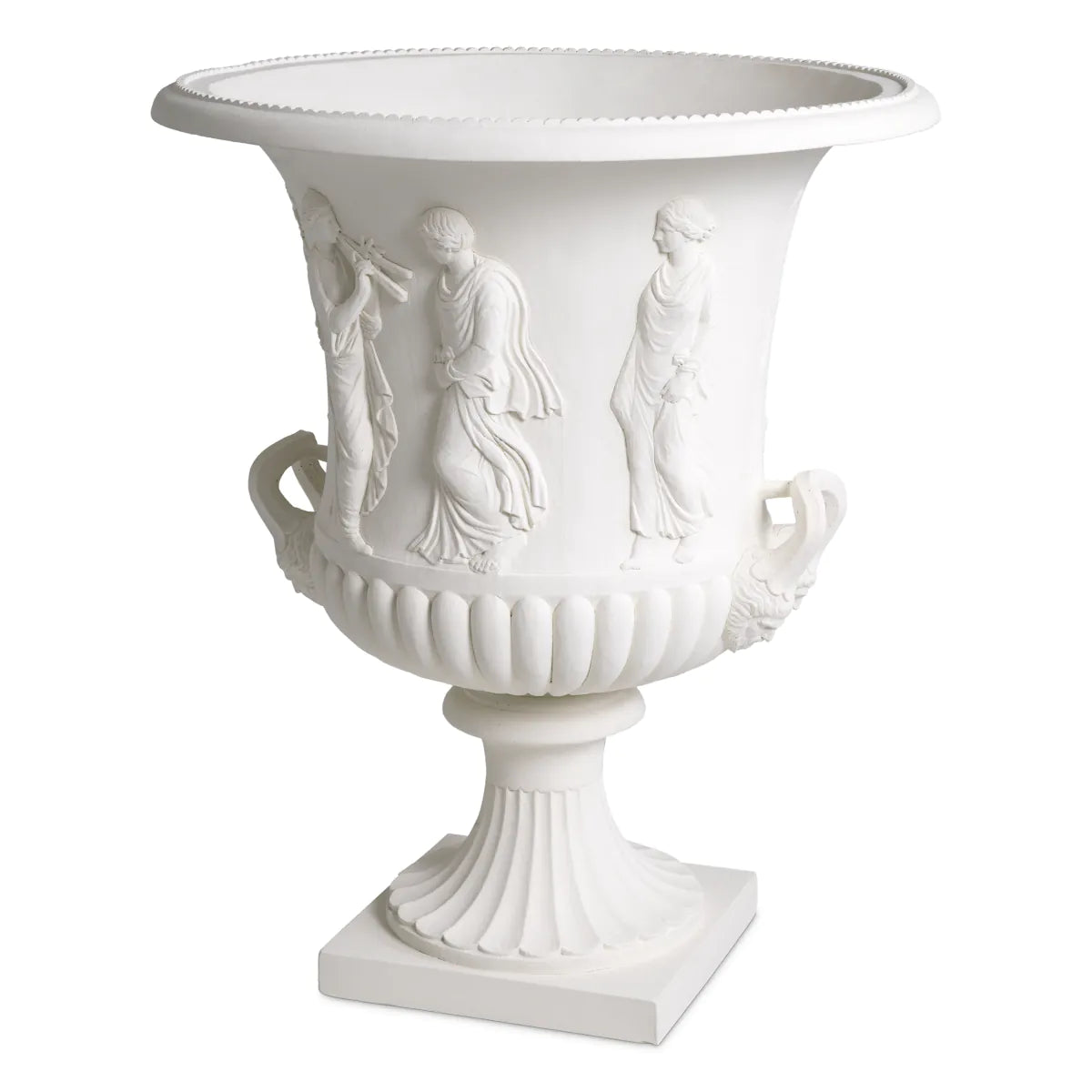 White Classical Relief Vase Calyx-krater | Eichholtz Miami