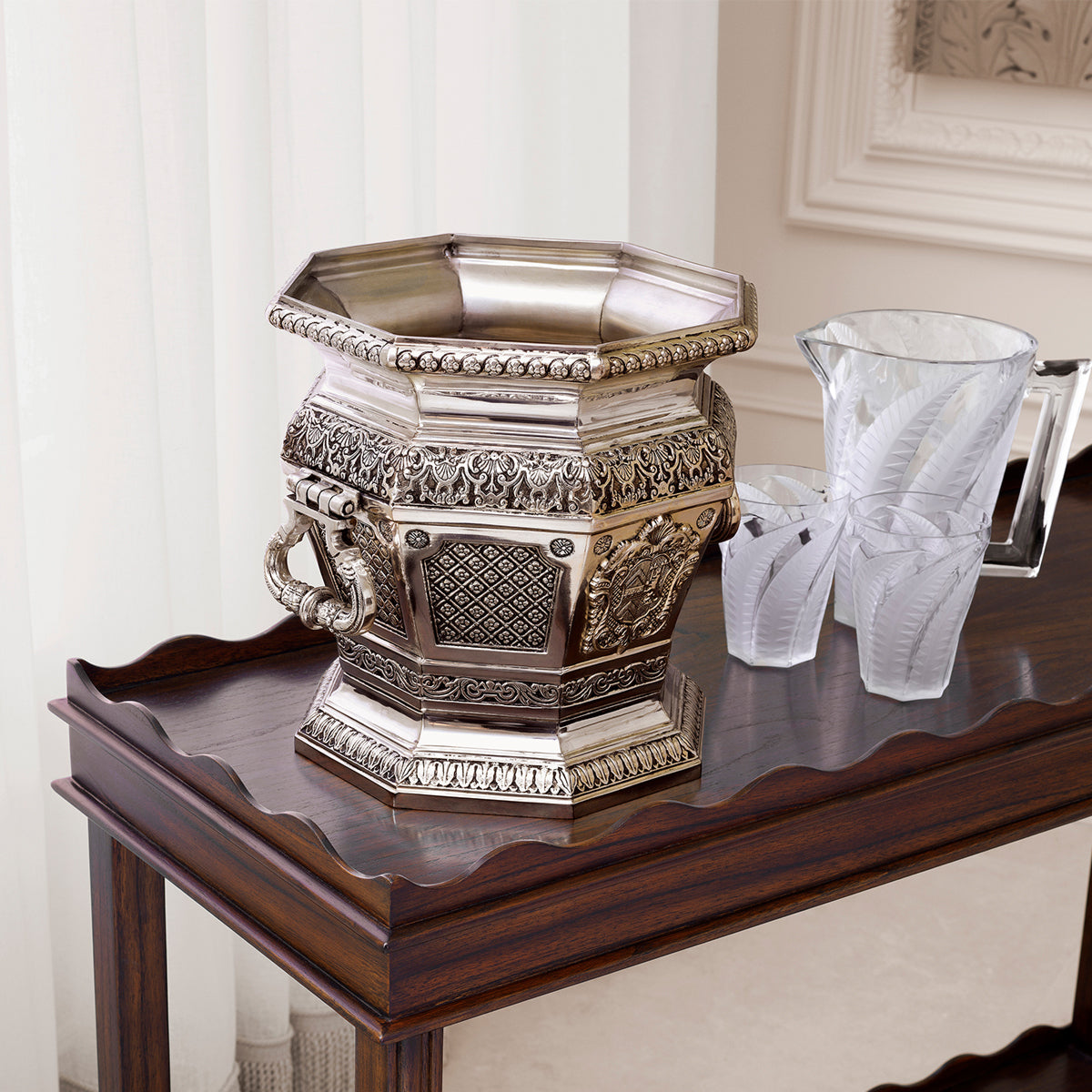 Silver Wine Cooler Object Walpole | The Met x Eichholtz Miami