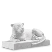 White Marble Sculpture Reclining Lion | Eichholtz Miami