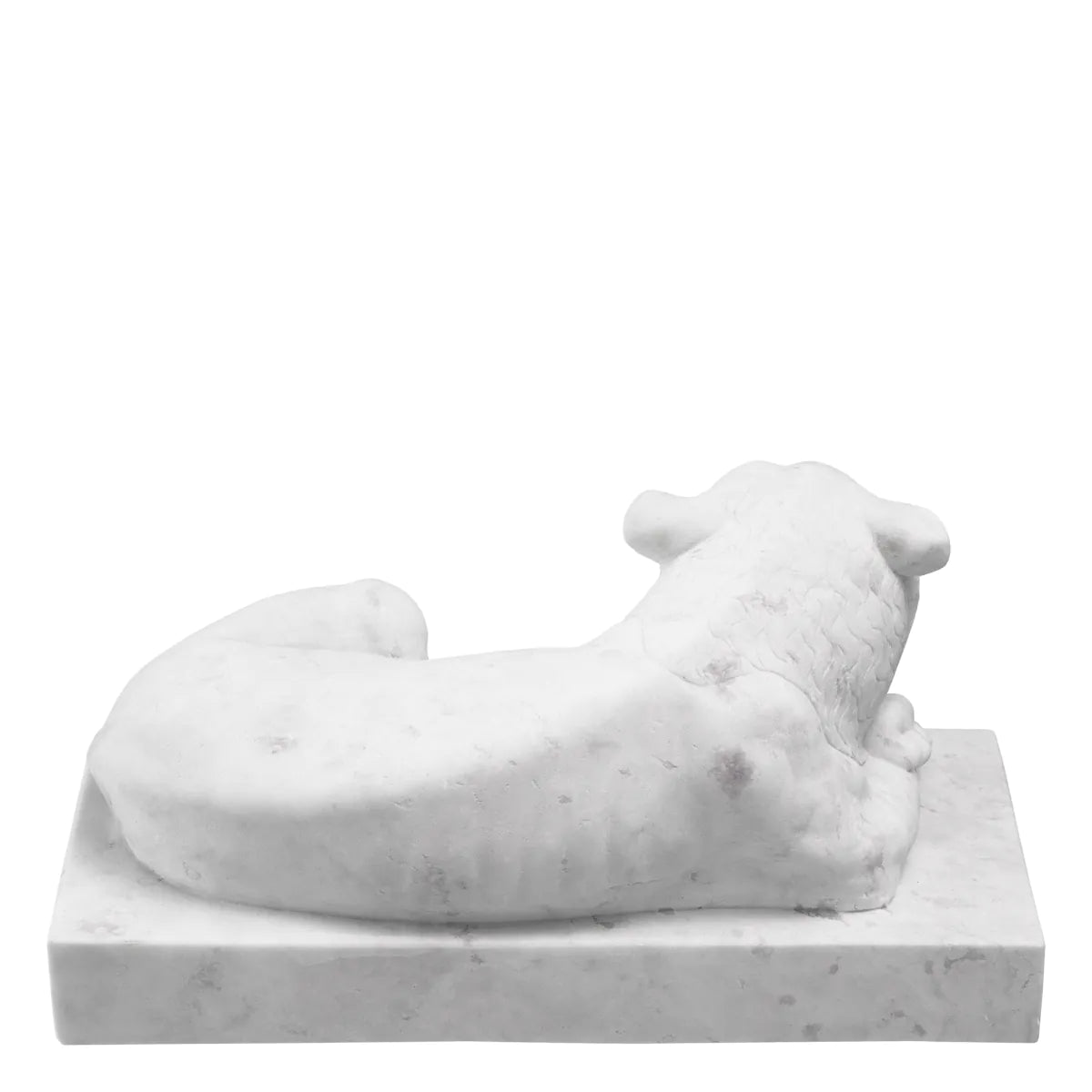 White Marble Sculpture Reclining Lion | Eichholtz Miami