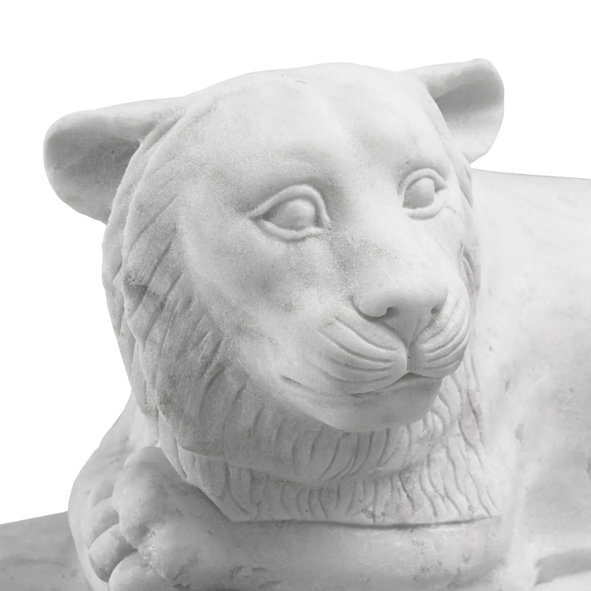 White Marble Sculpture Reclining Lion | Eichholtz Miami