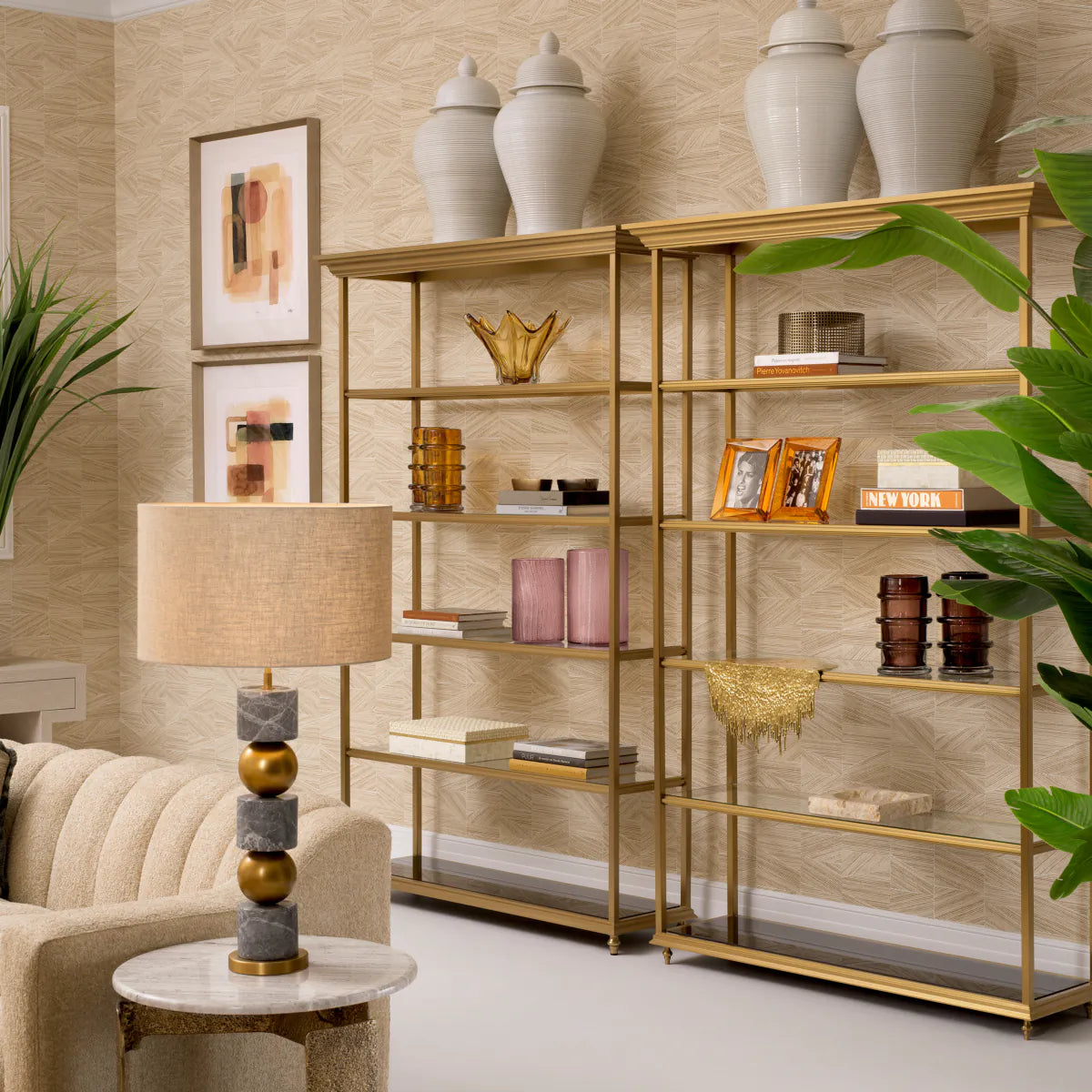 Gold-Framed Display Cabinet Watson | Eichholtz Miami