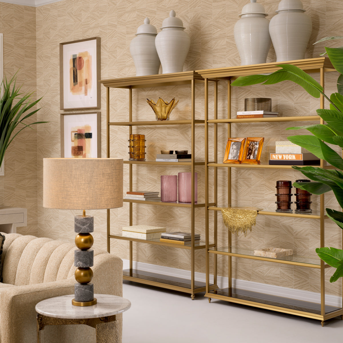 Gold-Framed Display Cabinet Watson | Eichholtz Miami