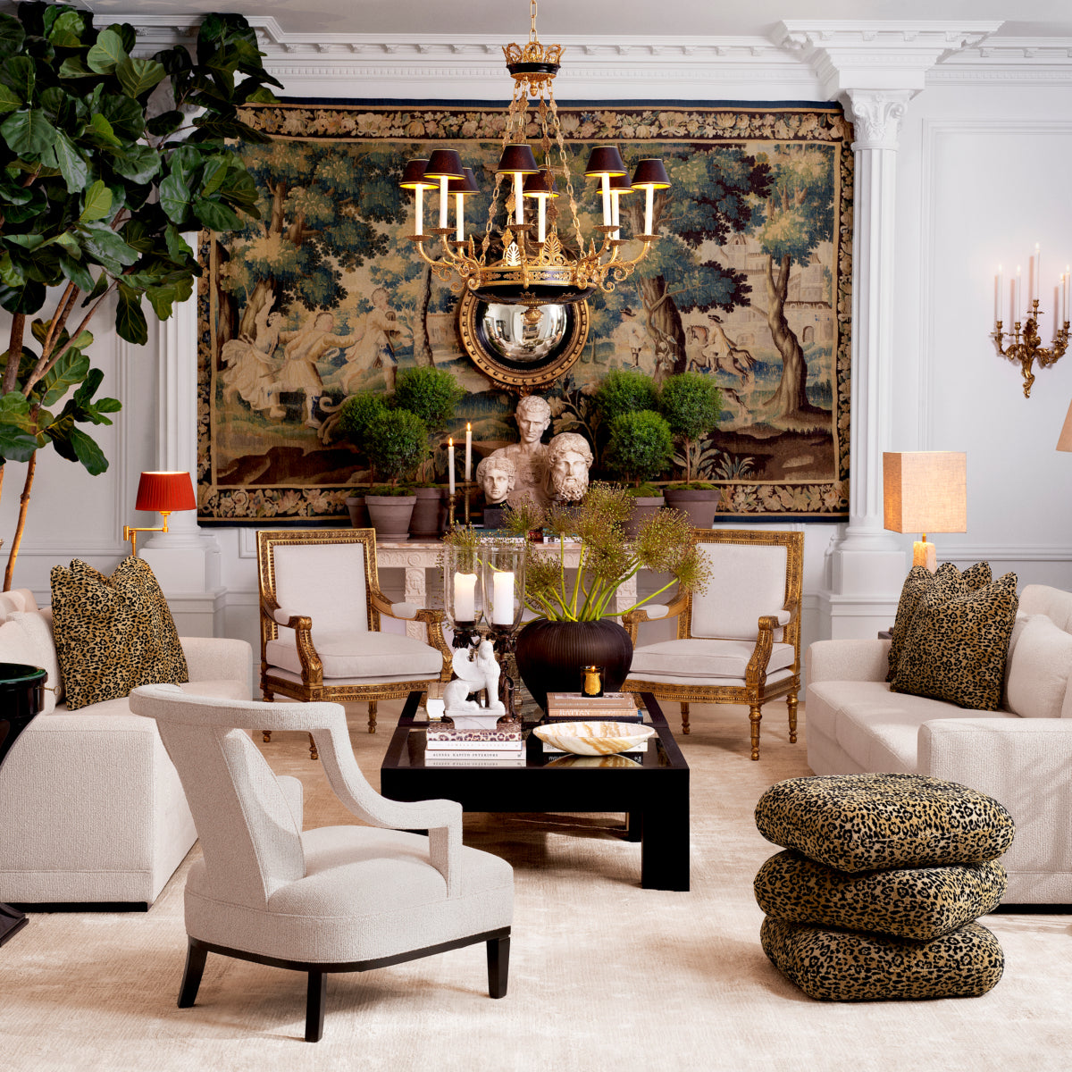 Beige Upholstered Accent Chair Roumier  | Eichholtz Miami