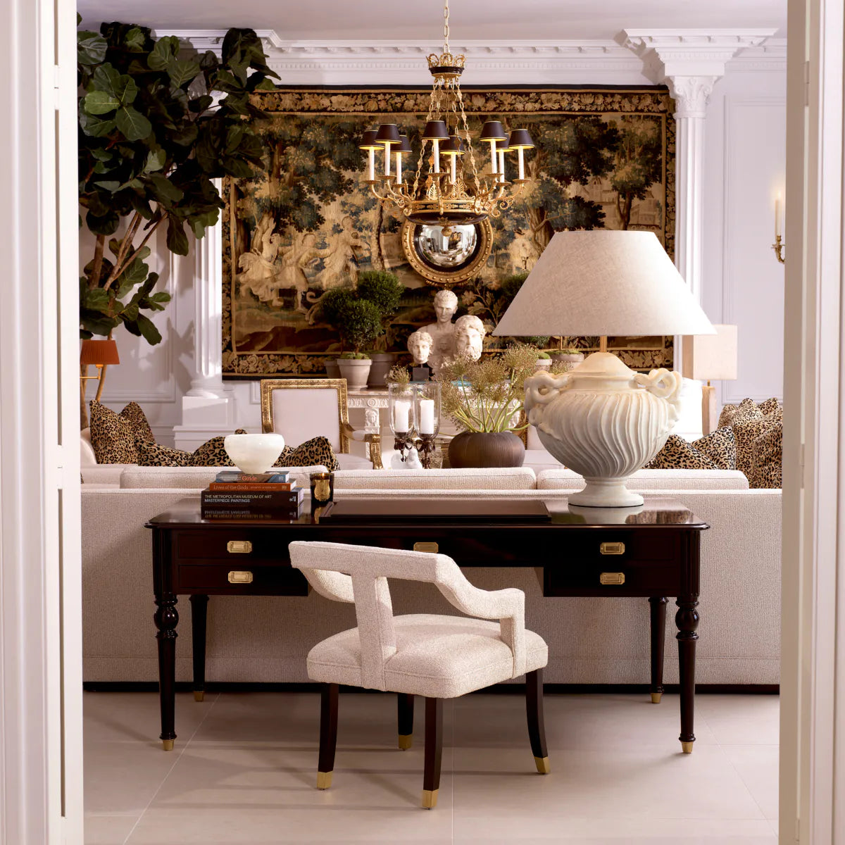 Beige Linen Table Lamp Antonine | Eichholtz Miami