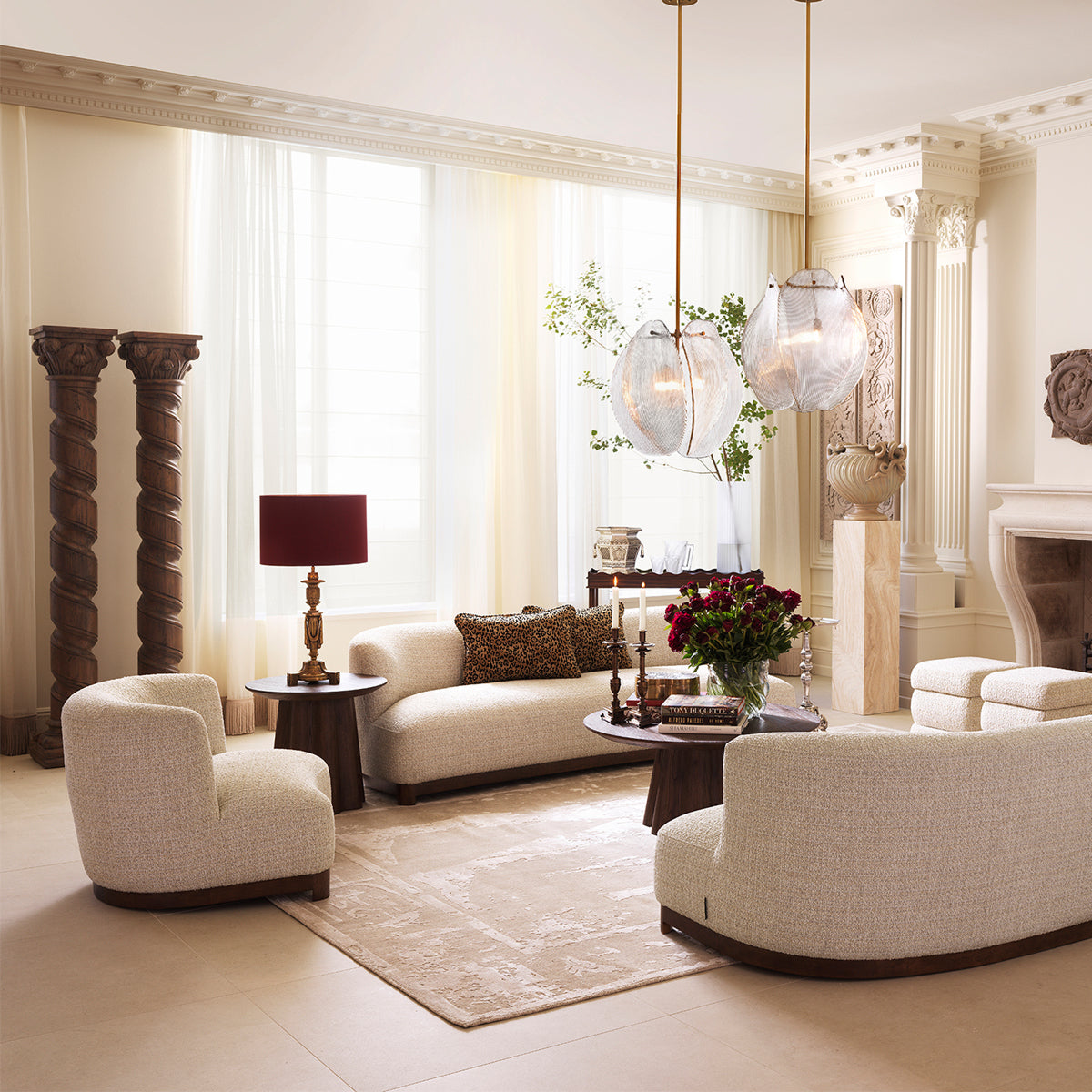 Glass Chandelier Hibis | Eichholtz Miami