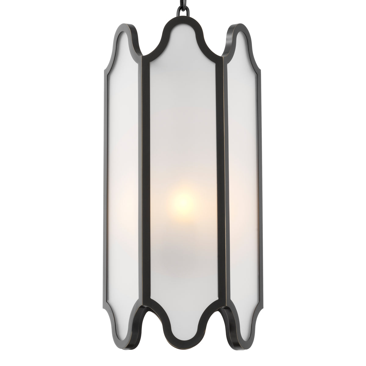 White Glass and Bronze Pendant Rockefeller | Eichholtz Miami