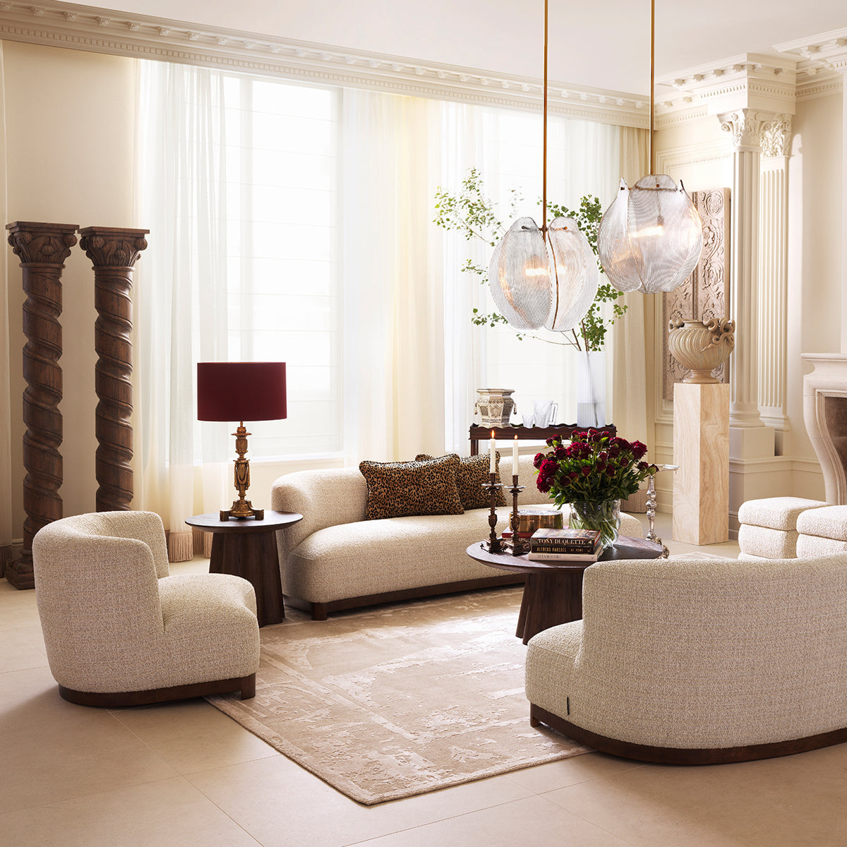 Oak Veneer Side Table Papyrus | Eichholtz Miami