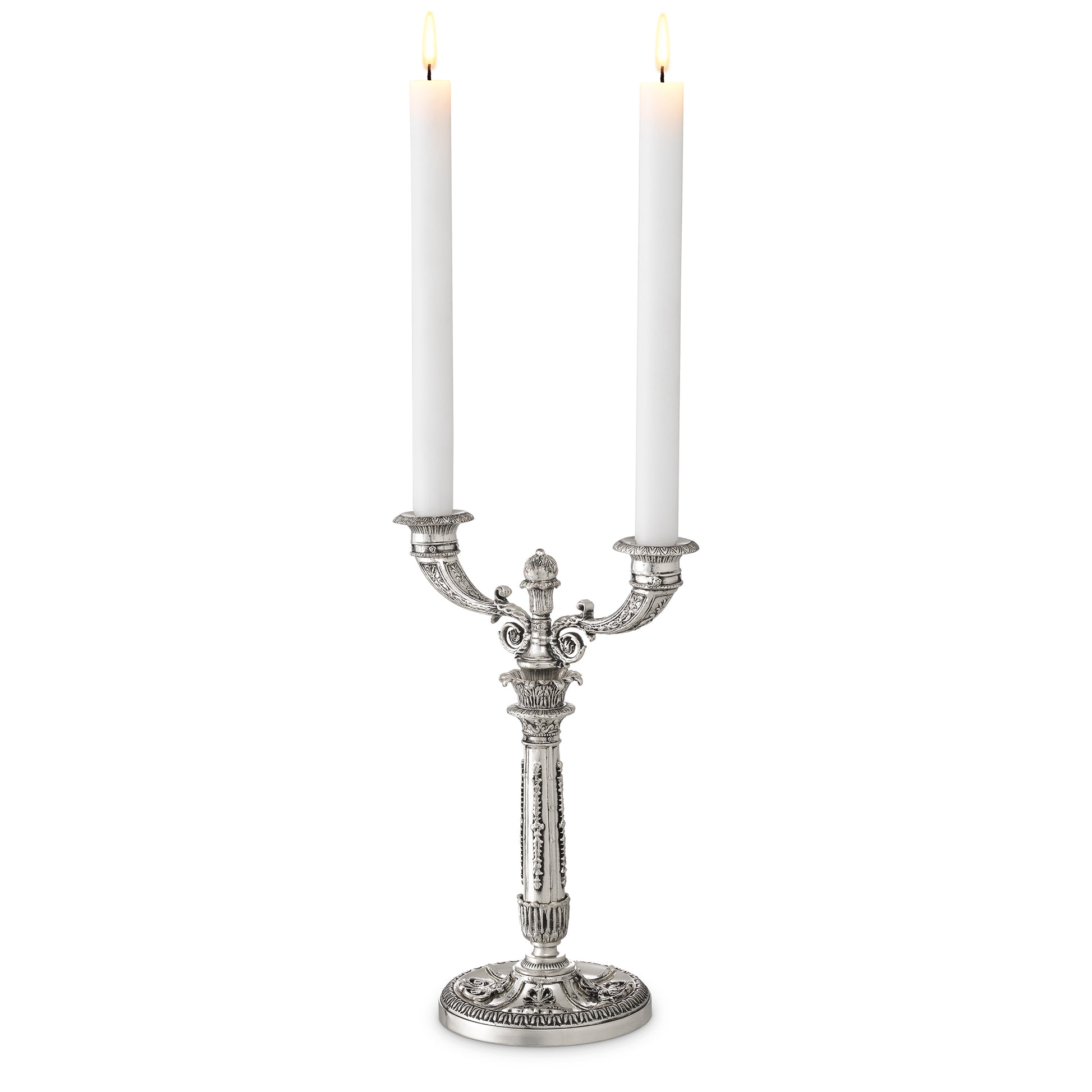Silver 2-Stem Candle Holder Whitney | Eichholtz Miami