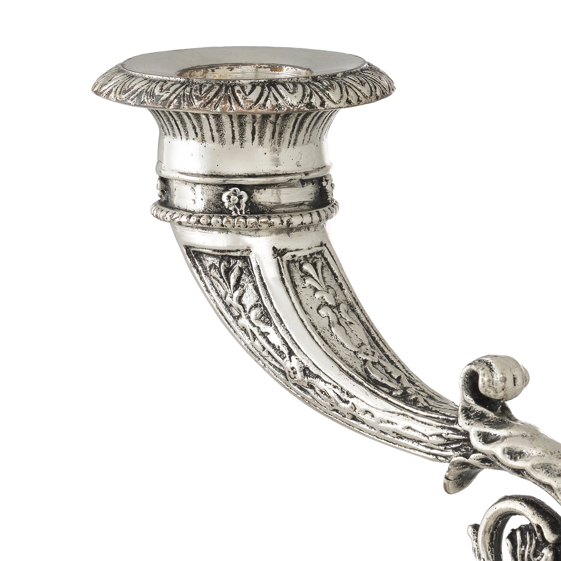 Silver 2-Stem Candle Holder Whitney | Eichholtz Miami