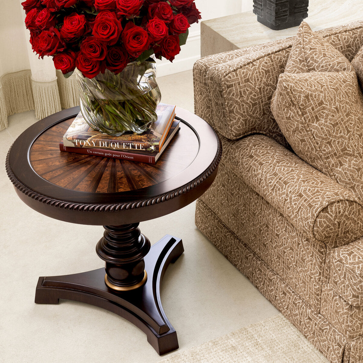 Wooden Pedestal Side Table Edgar | Eichholtz Miami