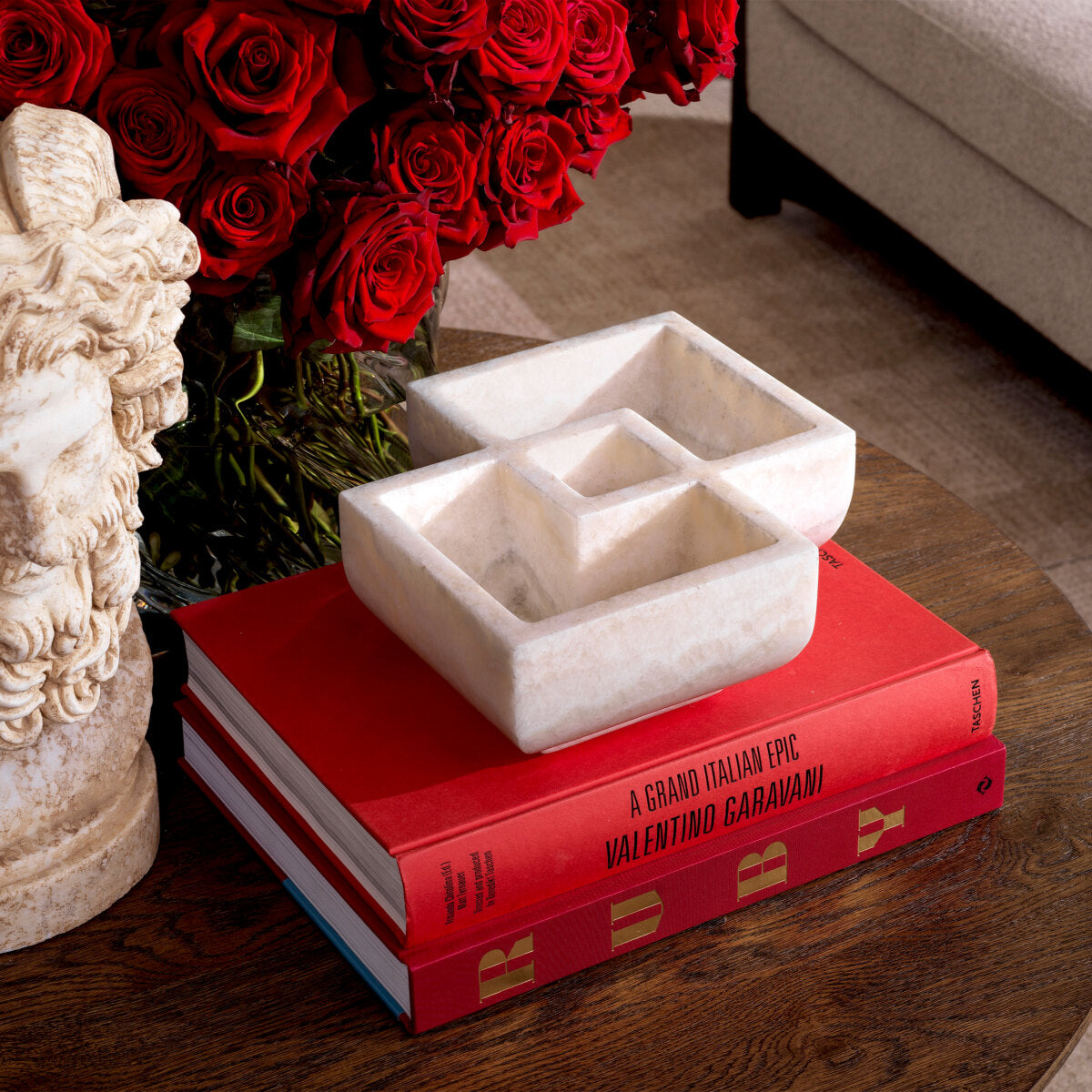 White Marble Sectioned Bowl Heber | Eichholtz Miami