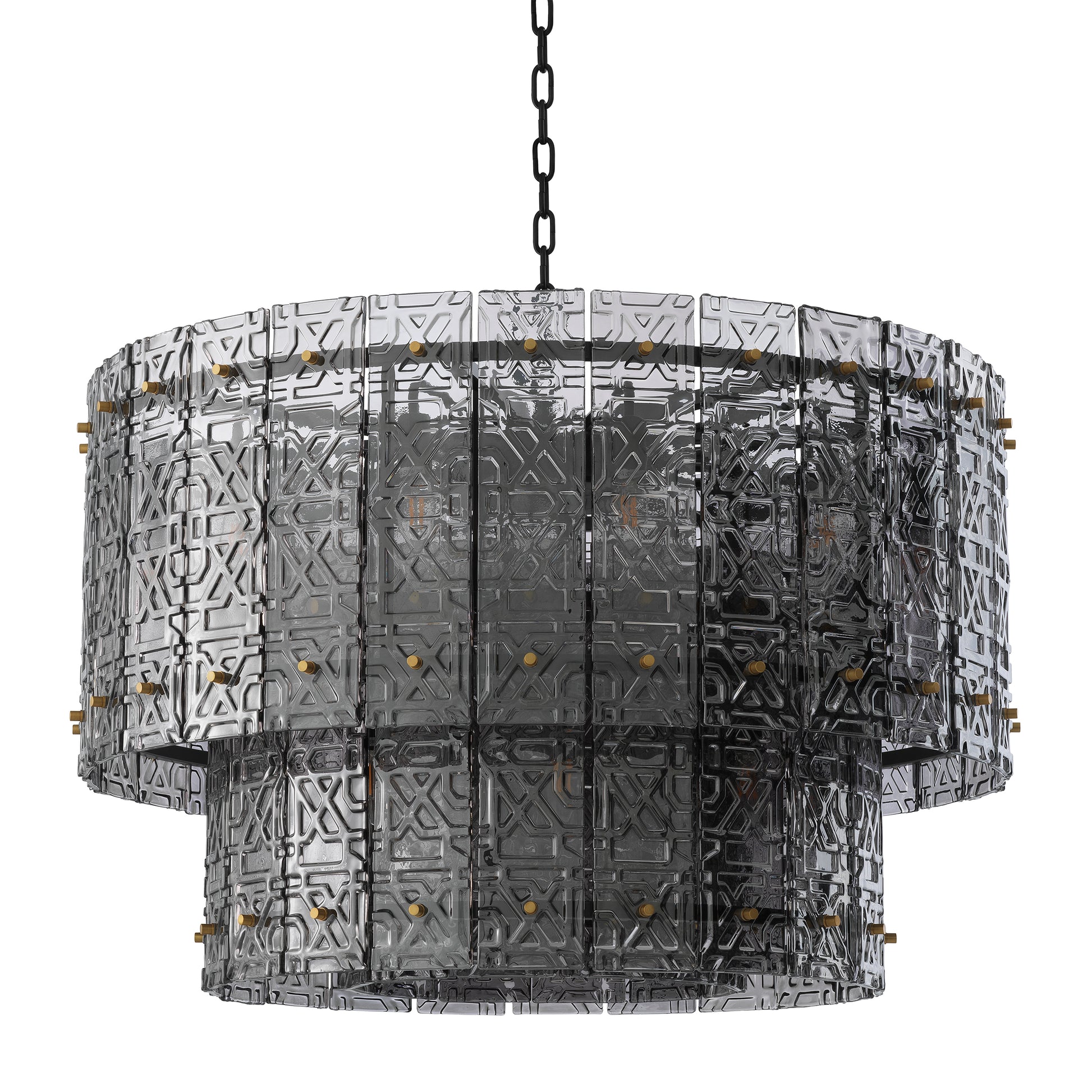 2-Tiered Glass Panel Chandelier Georgette | Eichholtz Miami