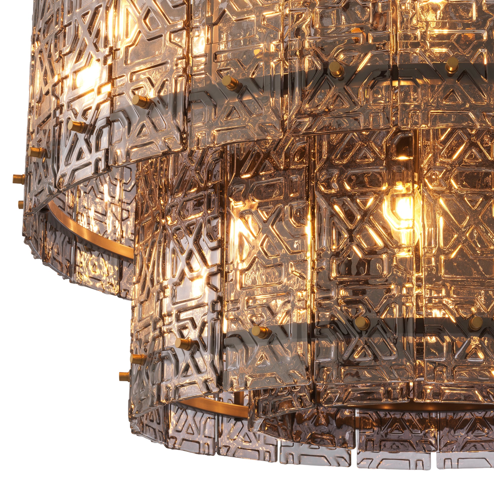 2-Tiered Glass Panel Chandelier Georgette | Eichholtz Miami