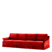Red Velvet Frilled Sofa Verplanck | Eichholtz Miami