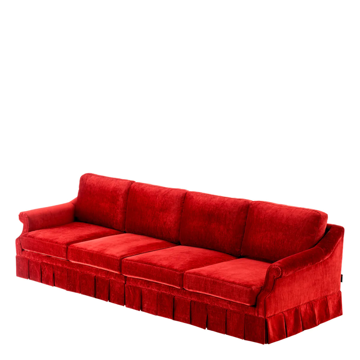 Red Velvet Frilled Sofa Verplanck | Eichholtz Miami