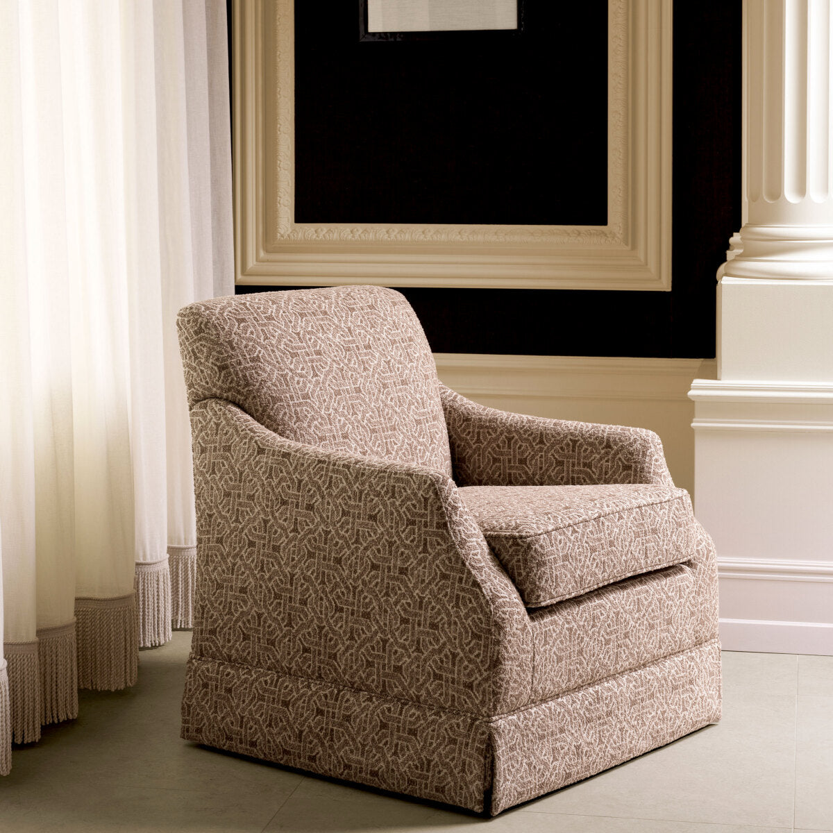 Beige Jacquard Swivel Chair Madison | Eichholtz Miami