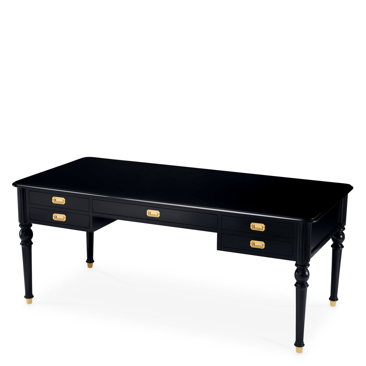 Black 5-Drawer Desk Wimbledon | Eichholtz Miami