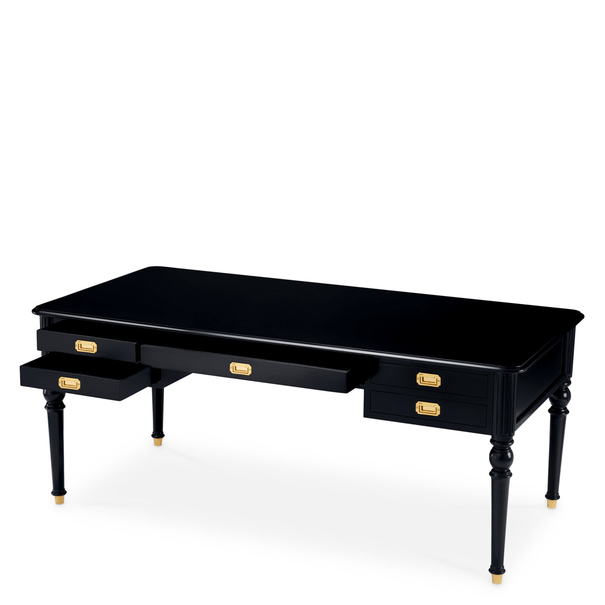 Black 5-Drawer Desk Wimbledon | Eichholtz Miami