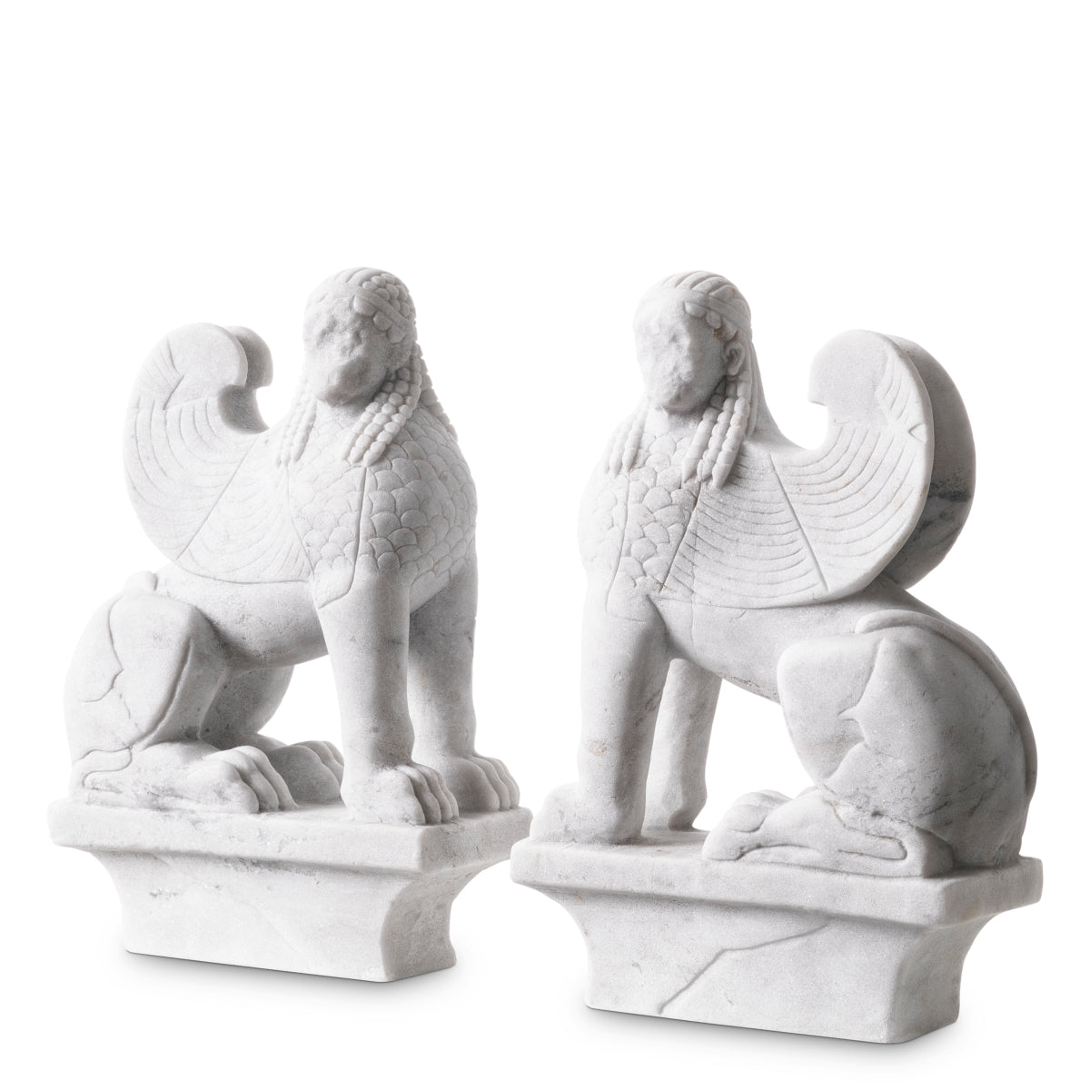 Marble Greek Sculptures (2) Sphinx | Eichholtz Miami