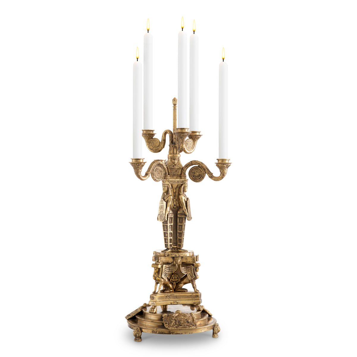Antique Brass Candle Holder Decaix | Eichholtz Miami