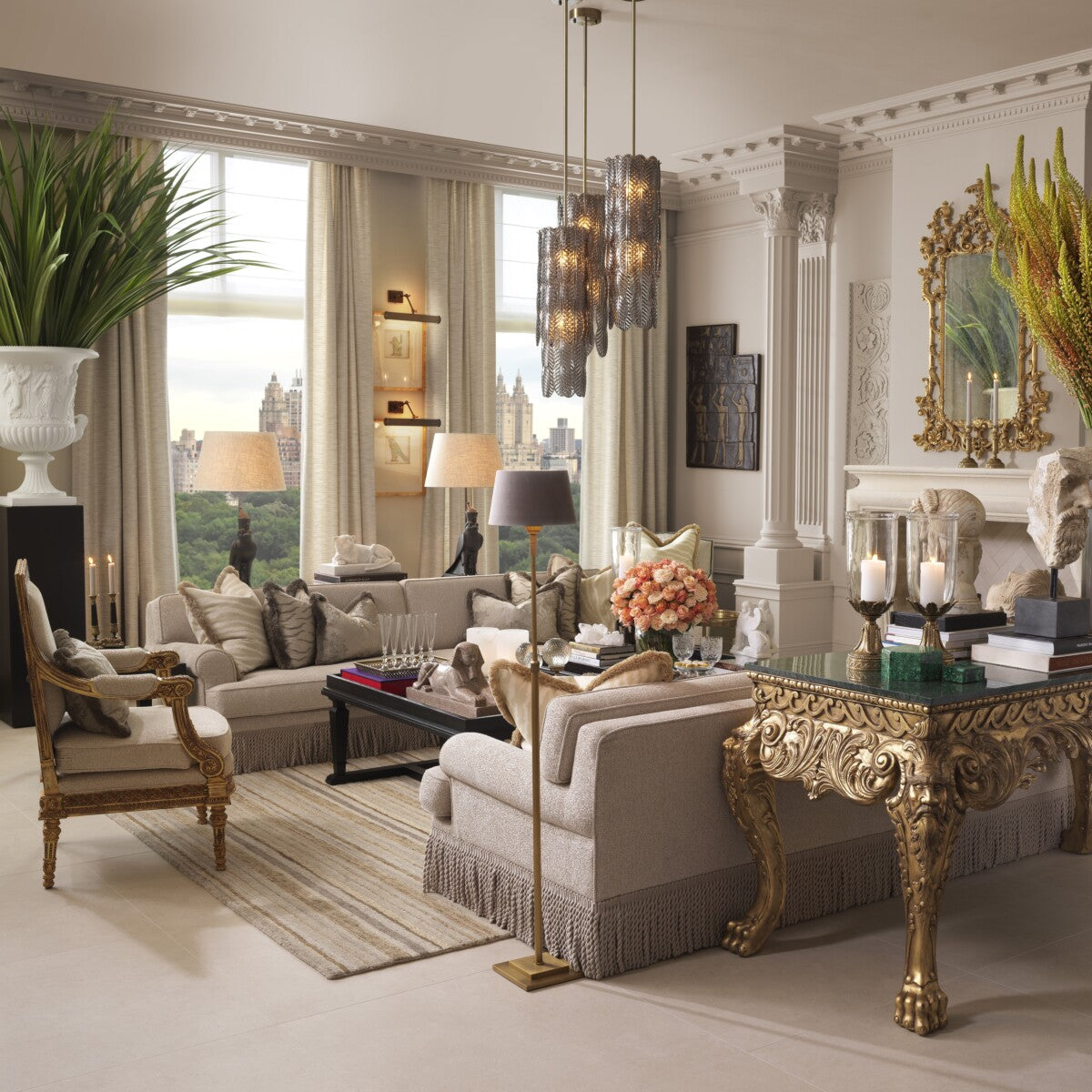 Beige Fringed Sofa Madison | Eichholtz Miami